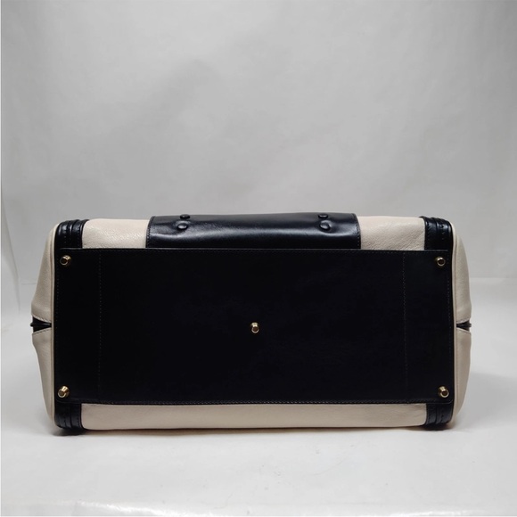 CHLOE Alice Cream and Black Leather Crossbody Satchel 2 Way Bag -Husky White EUC - Picture 6 of 16